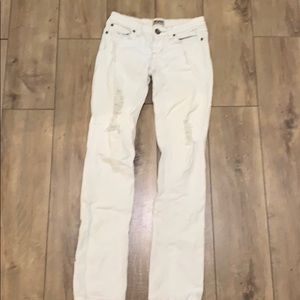 White ripped jeans